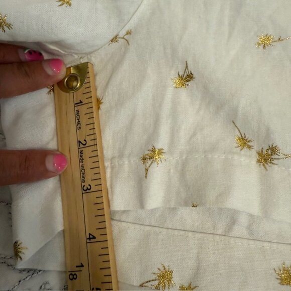 Old Navy Women's Everyday Linen Blend Shorts Gold Palm Trees Beachy, Size 12 - Picture 10 of 12